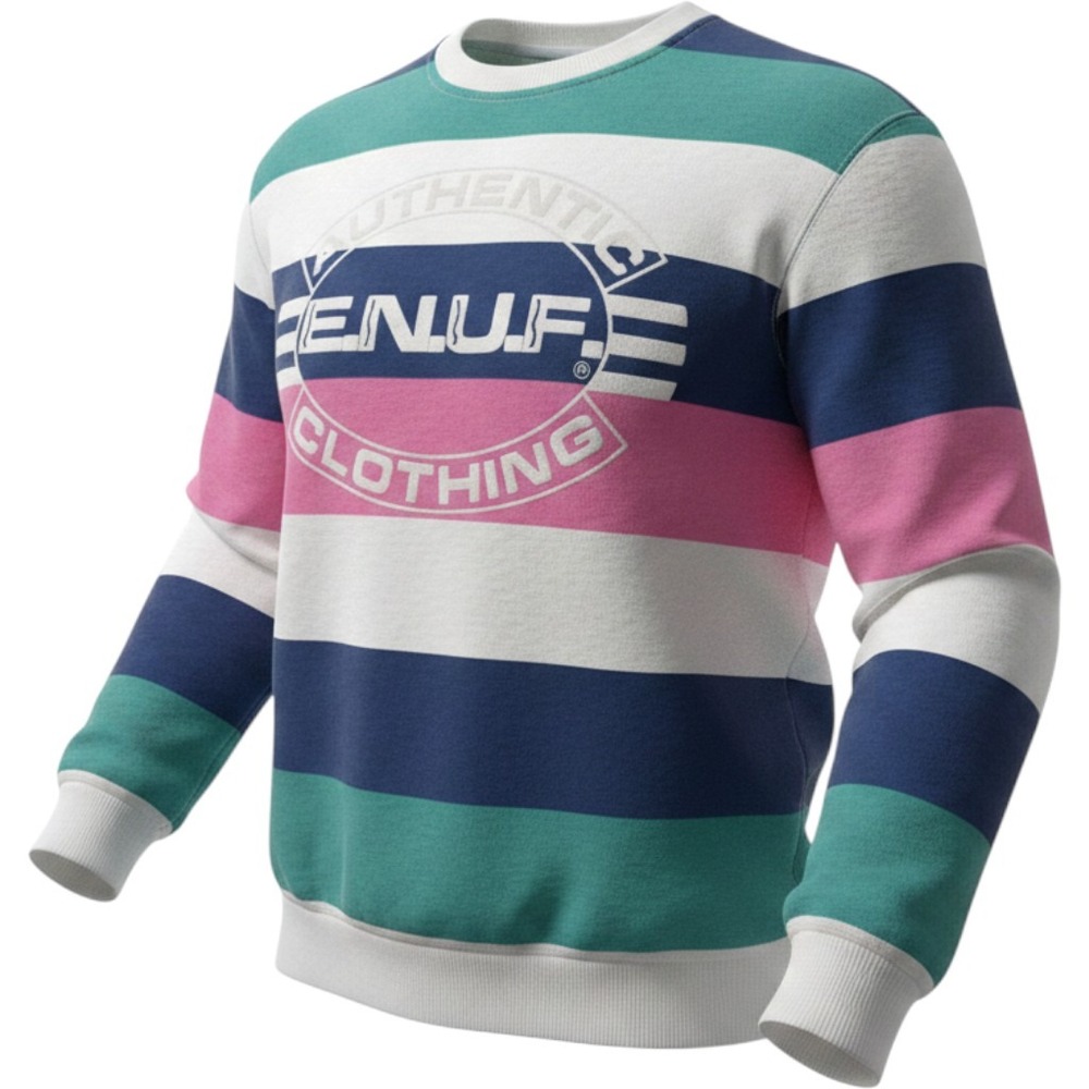 Vintage ENUF Internationale Striped Sweatshirt Mens M skate grunge USA 90s